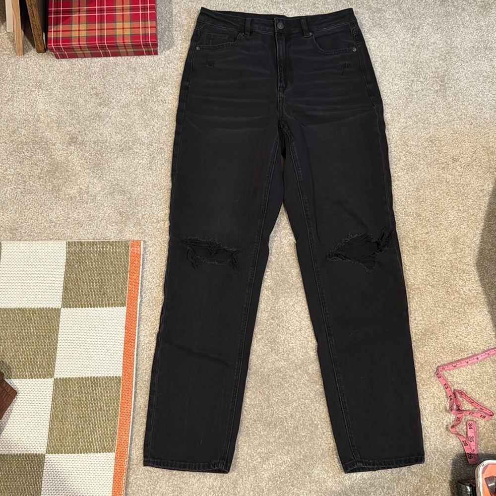 American eagle black mom straight Jean 10 xlong